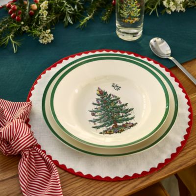 Christmas Tree Soup Plates, Set of 4