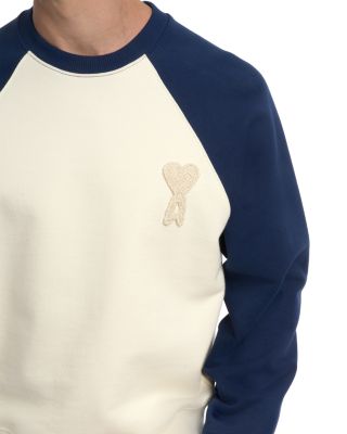 Boxy Fit Crewneck Sweatshirt With Ami De Coeur Knitted Patch