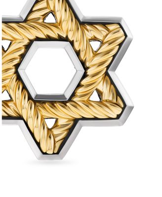 Men's 18K Yellow Gold & Sterling Silver Amulets Cable Star of David Pendant