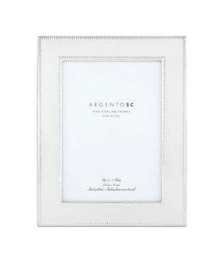 Amira Double-Bead Sterling Silver Frame, 5&amp;quot; x 7&amp;quot;