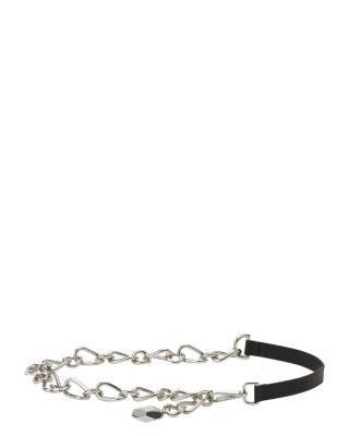 Catch By Leather and Metal Chain Belt