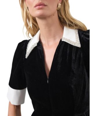 Women's Velvet Embellished Jumpsuit