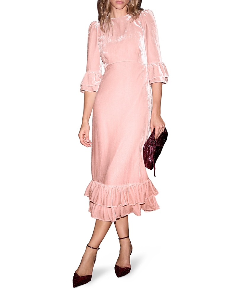 Mint Velvet Women's Ruffle Midi Dress