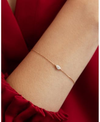 Petite Solitaire Bracelet Marquise in 14K Gold, 0.10ctw Marquise Lab Grown Diamond