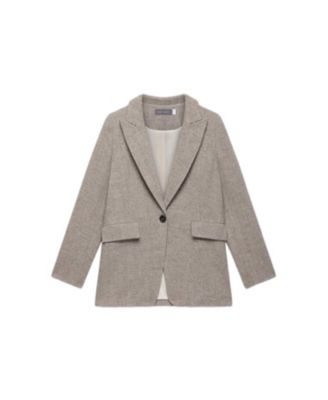 Women's Herringbone Single Breasted Blazer