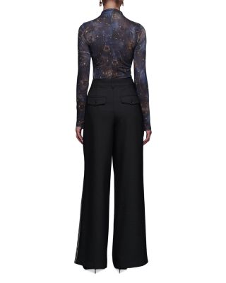 High Rise Contrast Stripe Pants