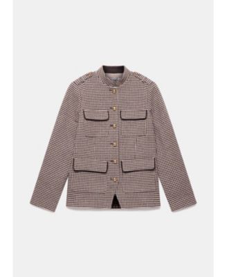 Women's Checked Military Jacket