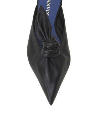 Women&#39;s Midnight Step Leather Bow Mule