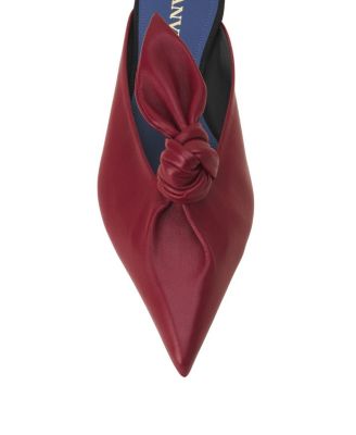 Women's Midnight Step Leather Bow Mule