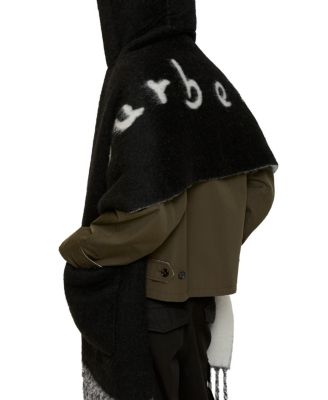  Logo Alpaca Wool Blend Hooded Scarf