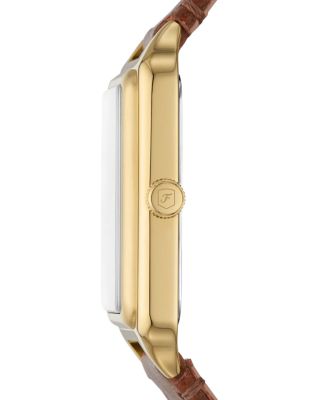 Raquel Three-Hand Date Medium Brown Leather Watch, 26mm x 40mm