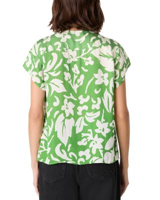 Floral Print Keyhole Top