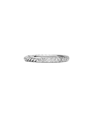 Cable Collectibles&reg; Stack Ring in Sterling Silver with Diamonds, 2mm