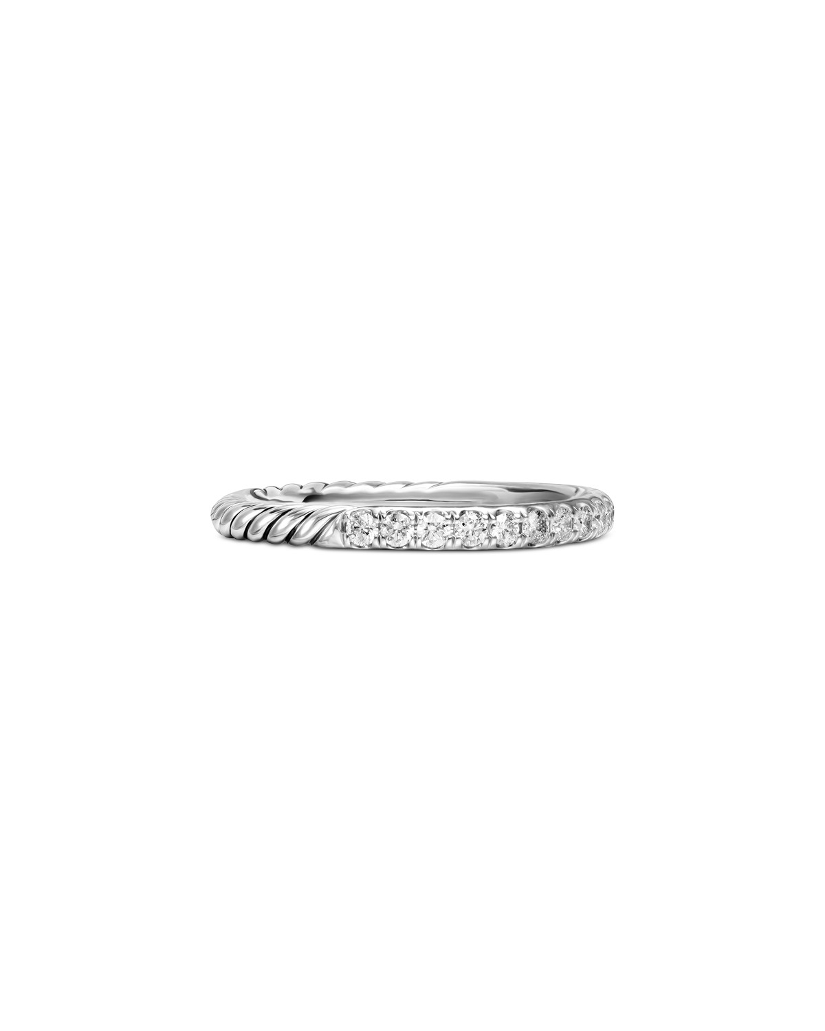 Cable Collectibles® Stack Ring in Sterling Silver with Diamonds, 2mm