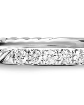 Cable Collectibles&reg; Stack Ring in Sterling Silver with Diamonds, 2mm