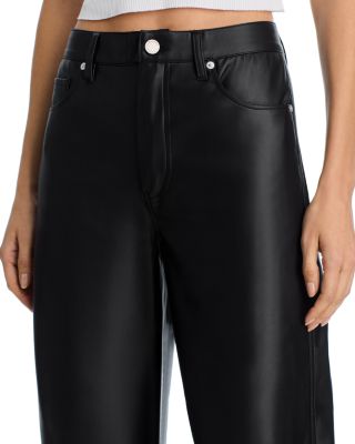 Faux Leather Barrel Leg Pants