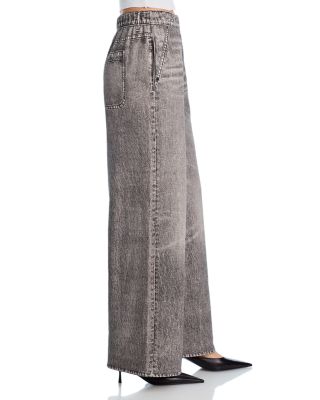 Mock Denim Wide Leg Pants