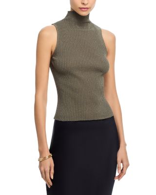 Blake Ribbed Sleeveless Turtleneck Top