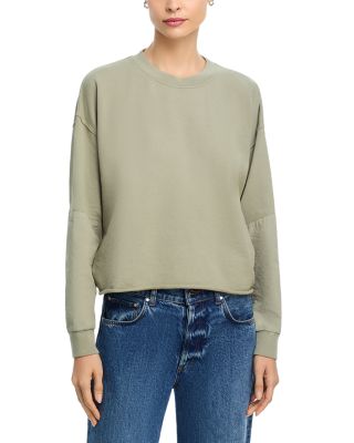 Leset Jamie Patch Crew Sweatshirt In Green