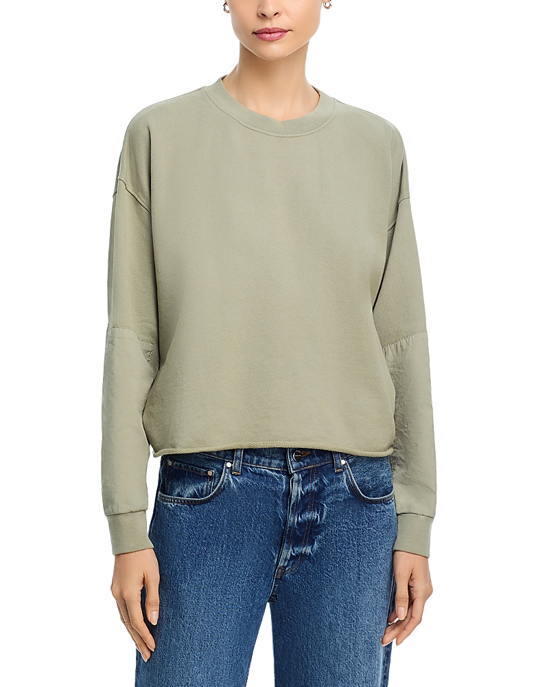 Leset Jamie Patch Crew Sweatshirt In Green