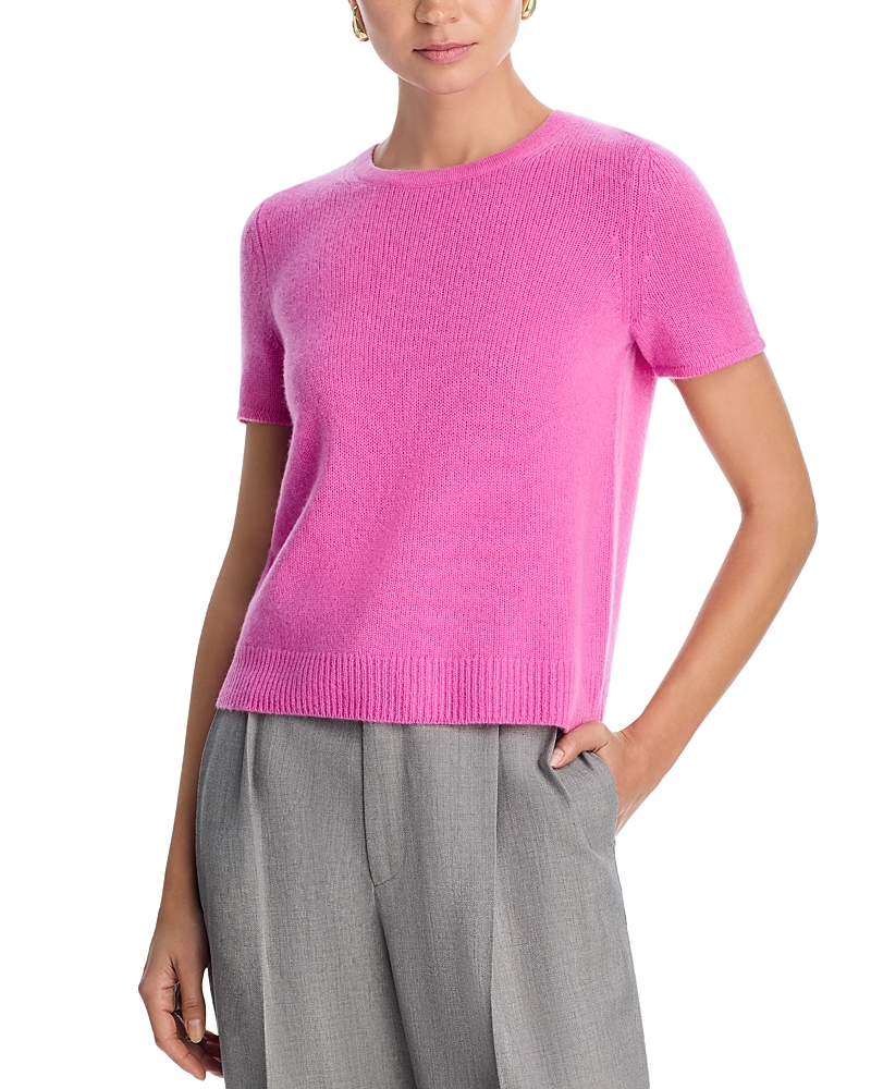 C by Bloomingdale's Cashmere 100% Cashmere Short Sleeve Shell Top - Exclusive