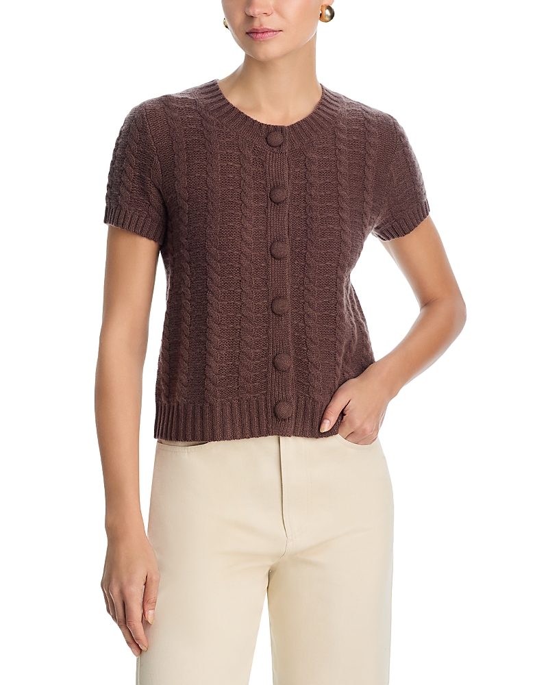 C by Bloomingdale's Cashmere 100% Cashmere Crewneck Cable Knit Cardigan Sweater - Exclusive
