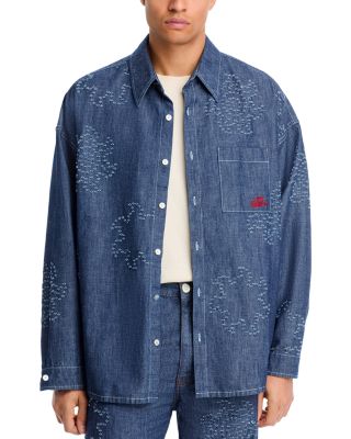 Oversized Fit Casual Button Down Shirt in Orion Blue