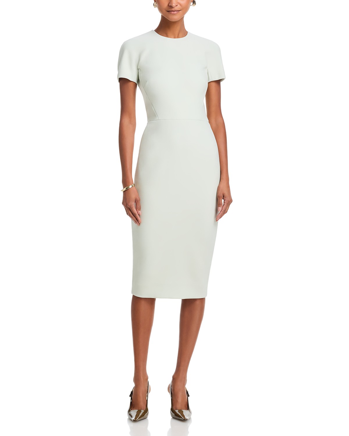 Victoria Beckham Fitted T Shirt Dress in Aloe