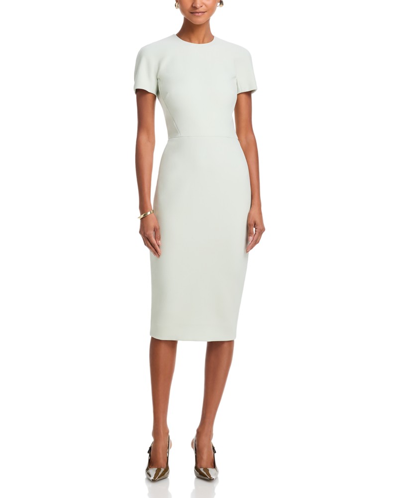 Victoria Beckham Fitted T Shirt Dress in Aloe