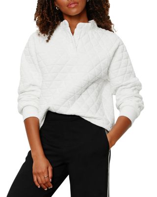 Quilted Button Popover Sweatshirt