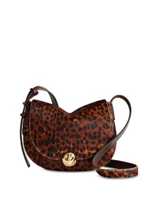 Dakota Leopard Print Calf Hair Saddle Bag