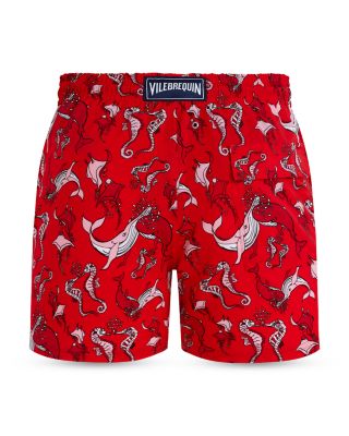 Whimsical Whales Printed 5.5" Swim Trunks