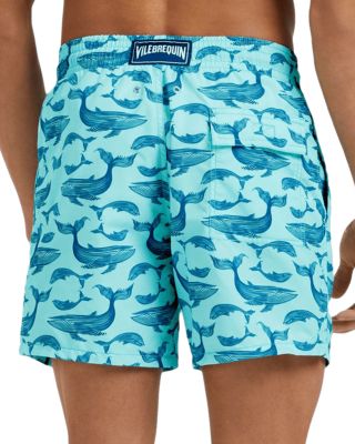 Marine Whale Print 5.5" Swim Shorts