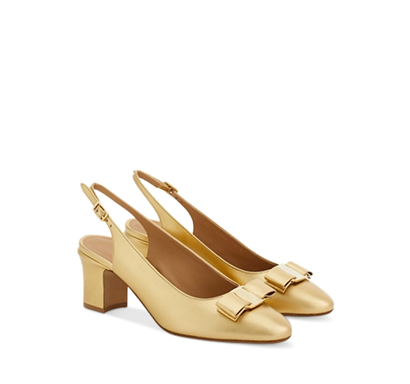Ferragamo Women's Vetty 55 Slingback Pumps In Gold