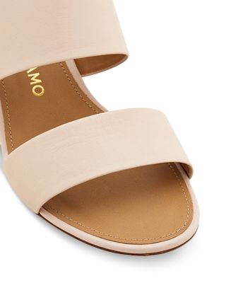 Women's Leather Bauble Heel Sandals