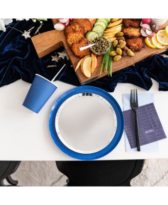  Solid Shade Colors,  Paper Party Dessert Plates, Set of 8