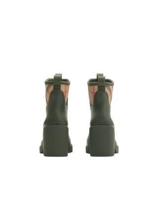 Women&#39;s Rubber Marsh Stamp Heeled Low Boots