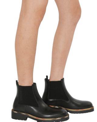 Women's Leather Gravel Chelsea Boots