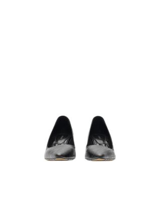 Women&#39;s Check Leather Dame Low Pumps