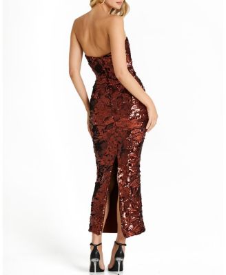 Leslie Sequin Strapless Gown