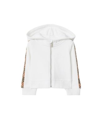 Unisex Check Trim Cotton Zip Hoodie - Baby