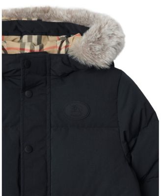 Boys' Faux Fur Trim Nylon Puffer Coat - Little Kid, Big Kid