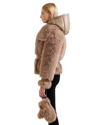 Chloe Faux Fur Jacket with Removable Puffer Hood