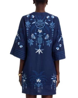 Linen Tie Front Kimono Dress