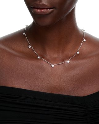 Luxe Collection Certified Lab Grown Diamond Station Necklace in 14K White Gold, 5.5 tcw