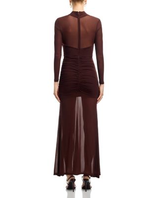 Veria Wrap Mesh Maxi Dress