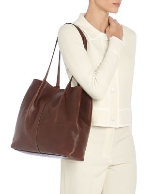 Nina Large Pleated Leather Tote