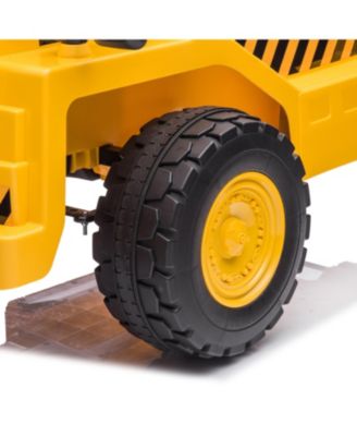  CAT Dump Truck 12V Electric Ride-On for Kids 3-6y: RC, Working Shovel, LED, Suspension - Ages 2-4
