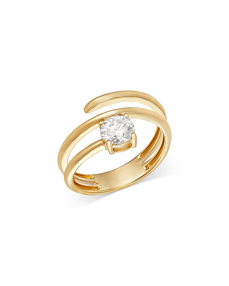 Bloomingdale's Fine Collection Luxe Collection Certified Lab Grown Diamond Spiral Ring in 14K Yellow Gold, 0.75 tcw