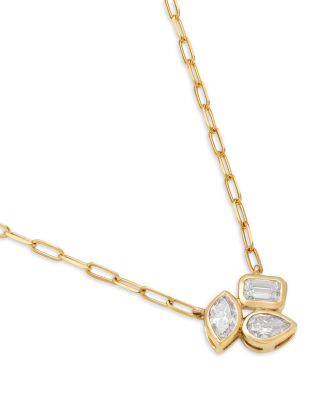 Luxe Collection Certified Lab Grown Diamond Mixed Cut Cluster Pendant Necklace in 14K Gold, 0.50 tcw